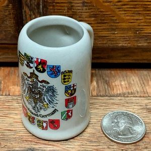 Vintage Miniature Ceramic Germany Deutschland Beer Stein Shot Glass